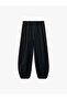 Belt-Tied Elastic Side Pocket Balloon Trousers - 7