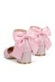 Girls' High Heel Shoes, Glitter and Bow Evening Dress Shoes, New Season, Shimmering — Plain Pink - 2