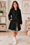Girl's Trench Coat with Belt, Buttons, Stylish Pockets, Seasonal Coat - 2