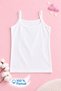 6-Piece Girls' String Strap Undershirt 100% Cotton White - 2