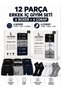 Men's 12-Piece Underwear Set Cotton 6 Boxers 6 Socks Multi-Pack - Black - Navy Blue - Gray - White