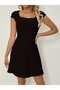 Women's Short Sleeve Square Collar Short Imported Crepe Dress