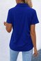 Women's short sleeve jacket with collar, zipper front, and pocket detail, imported crepe blouse with short sleeves. - 4