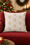 Christmas Throw Pillow Cover, Gold Star Pattern, Double-Sided Printed Velvet 43X43 cm - 4