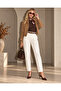 Off-White Belted Pleated High Waist Tok Fabric Carrot Pants