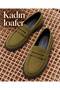 Women's Green Loafer Shoes Suede Classic Daily Stylish Comfort Casual Shoes