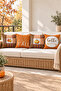 Velvet Throw Pillow Set - 4 Pieces, Double Sided Printed, Autumn and Pumpkin Pattern - 4