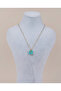 Elvora Blue Opal Stone Flower Steel Necklace - 3