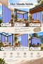 Balcony Curtain Enxboy - Optional Lace-Up Balcony Tarpaulin Blue White Ty801-2 - 8