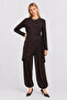 Beli Shawl Modal Blouse Trousers Set Lby0073 Aci Brown - 3