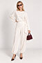 Beli Shawl Modal Blouse Trouser Set Lby0073 Ecru - 2