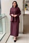 Button Detailed Front Zipper Jacket Skirt Set - 2