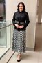 Fuat Gürşen Wide Belt Shirt and Zigzag Skirt Set - 2