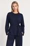 Tie-Dye Detailed Top and Bottom Modal Set Lby0075 Dark Blue - 4