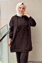 Embossed Embroidered Hooded Kangaroo Pocket Sweat Pants Set - 3