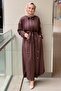 Sapphire Dress with Hidden Pockets and Snap Buttons on the Sides - 2