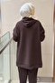 Embossed Embroidered Hooded Kangaroo Pocket Sweat Pants Set - 4