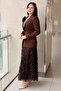Double-Breasted Collar Jacket with Sequin Embroidery and Skirt Evening Dress Set - 2