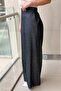 Elastic Backed Wide-Leg Denim Linen Trousers - 4