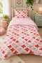 Pink Bow, Ribbon Patterned Single Child Sleeping Set - Plush Quilt - 7