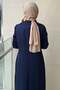 Double-Breasted Collar, One-Side Pleated Evening Dress - 4