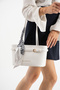 Women's Shoulder Bag with White Belt and Scarf Detail
