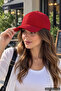 Red Flat Baseball Cap with Velcro on the Back, Adjustable Unisex Cap – Casual Sports Basic Model Hat