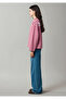 Slogan Printed Long Sleeve Striped T-Shirt Loose Fit / Relaxed Fit 1620258-A7459 - 7