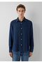 Navy Blue Lyocell Shirt Regular Fit / Normal Cut 0212086-85481 - 3