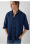 Navy Blue Lyocell Shirt Regular Fit / Normal Cut 0212086-85481 - 2