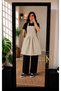 Kitchen & Chef Apron Self-Patterned Cream-Linen Beige《Duck Fabric》
