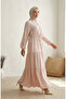 Viscose Fabric Half Button Dress 0085-12 Powder - 2