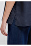 Navy Blue Linen Shirt Oversize / Wide Cut 1211532-85315 - 7