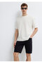 Ecru Basic T-Shirt Loose Fit / Comfortable Loose Cut 0613316-80194 - 2