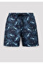 Octopus Printed Navy Blue Swim Shorts 0912335-32184 - 8