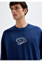 Printed Navy Blue T-Shirt Oversize / Wide Cut 0613653-70491