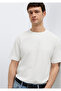 Ecru Basic T-Shirt Loose Fit / Comfortable Loose Cut 0613315-80194 - 2