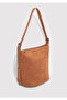 Faux Suede Brown Shoulder Bag 1913751-34339 - 3