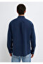 Navy Blue Linen Shirt Regular Fit / Normal Cut 0211472-82318 - 5