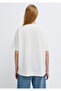 Printed Ecru T-Shirt Loose Fit / Relaxed Comfortable Cut 1614154-70057 - 5