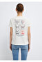 Kelebek Printed Ecru T-Shirt Semi Slim Fit / Semi Slim Fit 1613744-80194 - 5