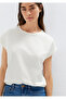 Crew Neck Ecru Basic T-Shirt Regular Fit / Normal Cut 1614177-80194 - 3
