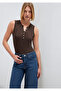 Buttoned Brown Undershirt Slim Fit / Narrow Cut 1614062-88067 - 2