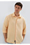 Orange Linen Shirt Regular Fit / Normal Cut 0211957-71157 - 4