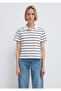 Navy Blue Striped White Polo Shirt Regular Fit / Normal Cut 1613714-90696 - 4