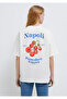 Napoli Printed Ecru T-Shirt Loose Fit / Comfortable Loose Cut 1614013-70057 - 6