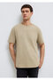 Crew Neck Beige Basic T-Shirt Loose Fit / Comfortable Cut 0611596-70360