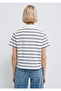 Navy Blue Striped White Polo Shirt Regular Fit / Normal Cut 1613714-90696 - 6