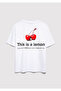 This Is a Lemon Back Print White T-Shirt Regular Fit / Normal Cut 1613771-620 - 8