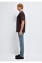Crew Neck Brown Basic T-Shirt Loose Fit / Comfortable Cut 0611596-88083 - 4